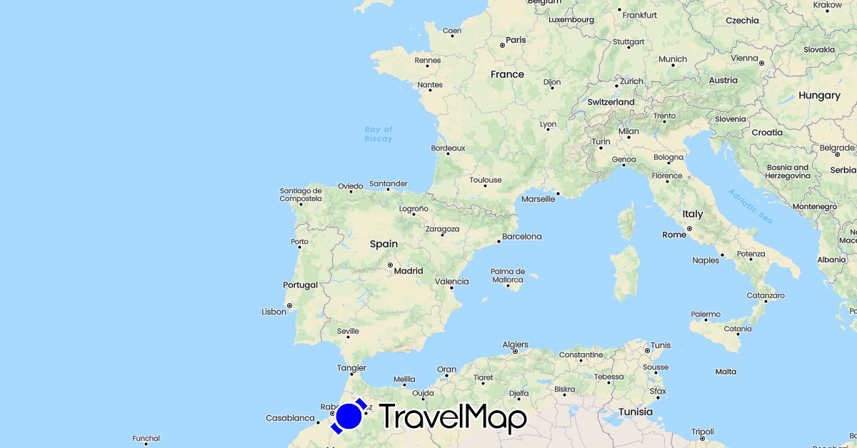 TravelMap itinerary: driving, parcours reel, espagne2025 in Spain, France (Europe)